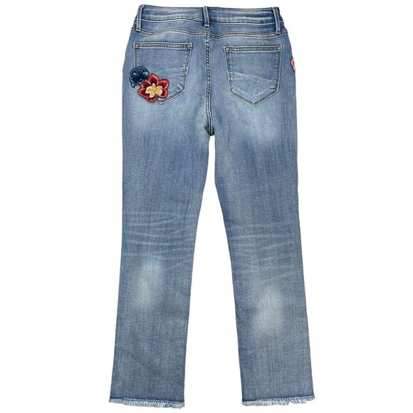 Driftwood Colette High Rise Floral Embroidered Crop Jeans Size 27 - Picture 6 of 9